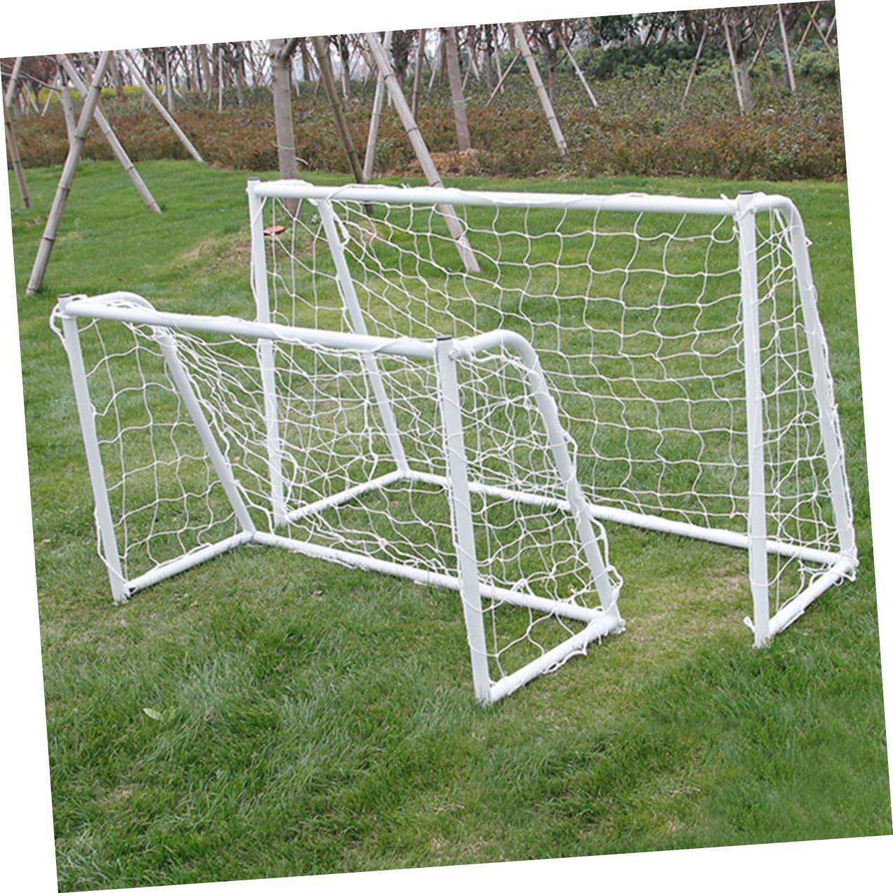 Red de Portería de Fútbol PE, 2 Piezas, Blanco para Entrenamiento