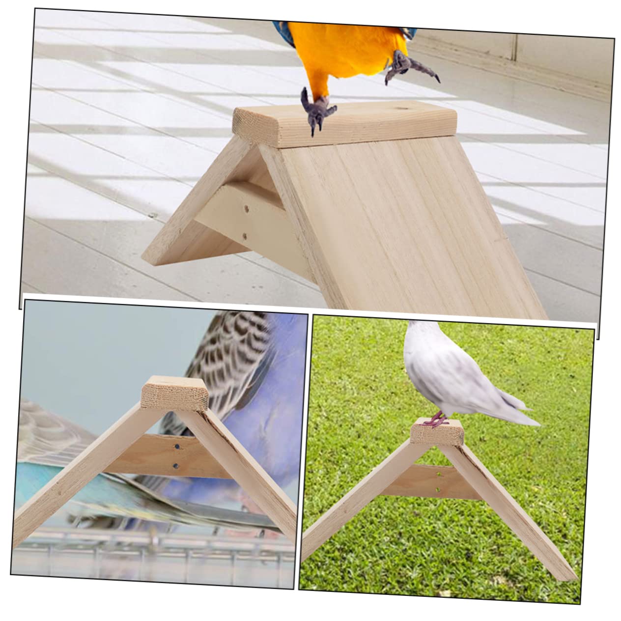 ibasenice Perchoir à Perroquet en Bois, Support à Picorer, Lot de 5, Kaki | Accessoire pour Cage à Perruche, Adapté aux Perroquets et Poules, Usage Intérieur, Pièce Démontable