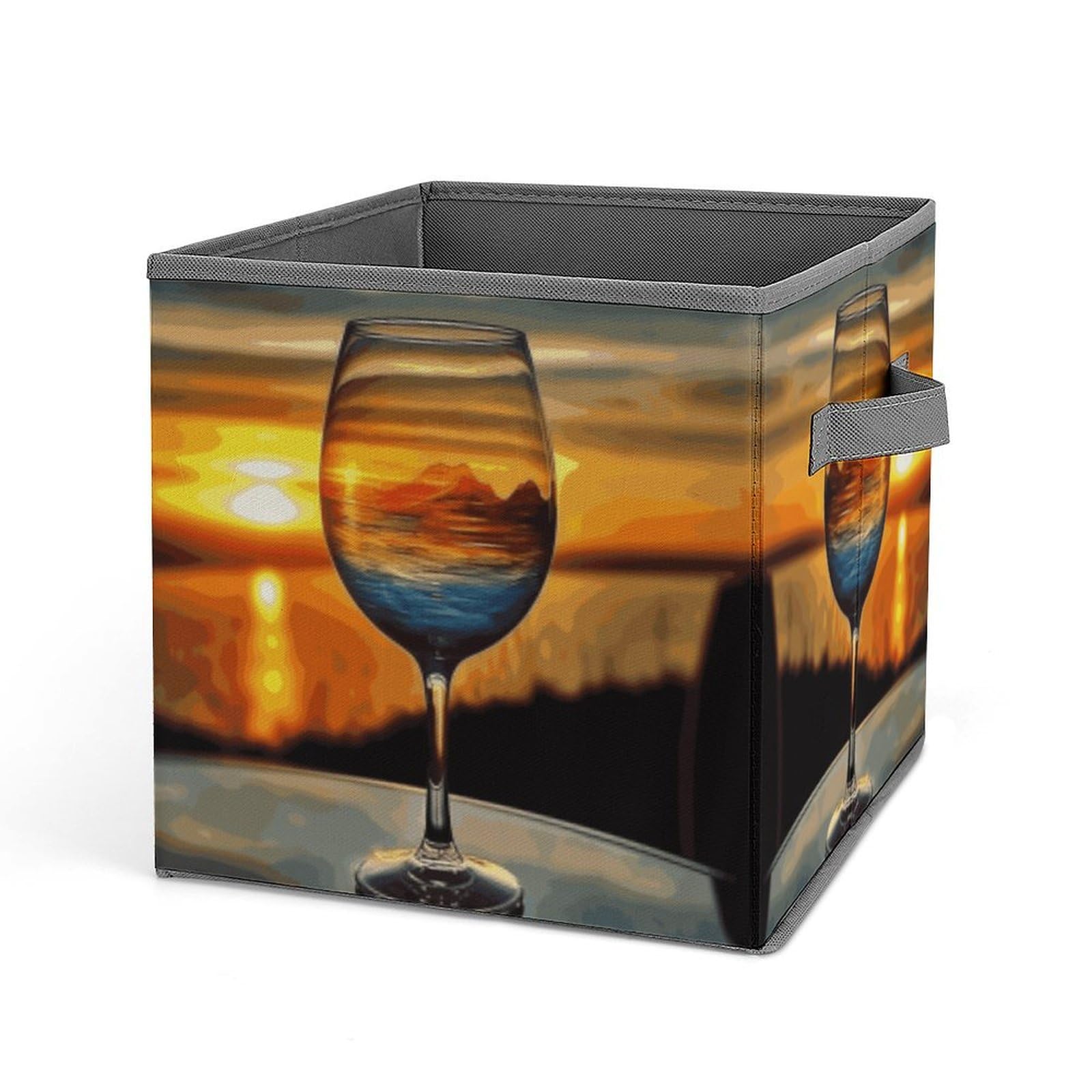 Bacs de rangement pliables avec motif coucher de soleil pour vêtements
