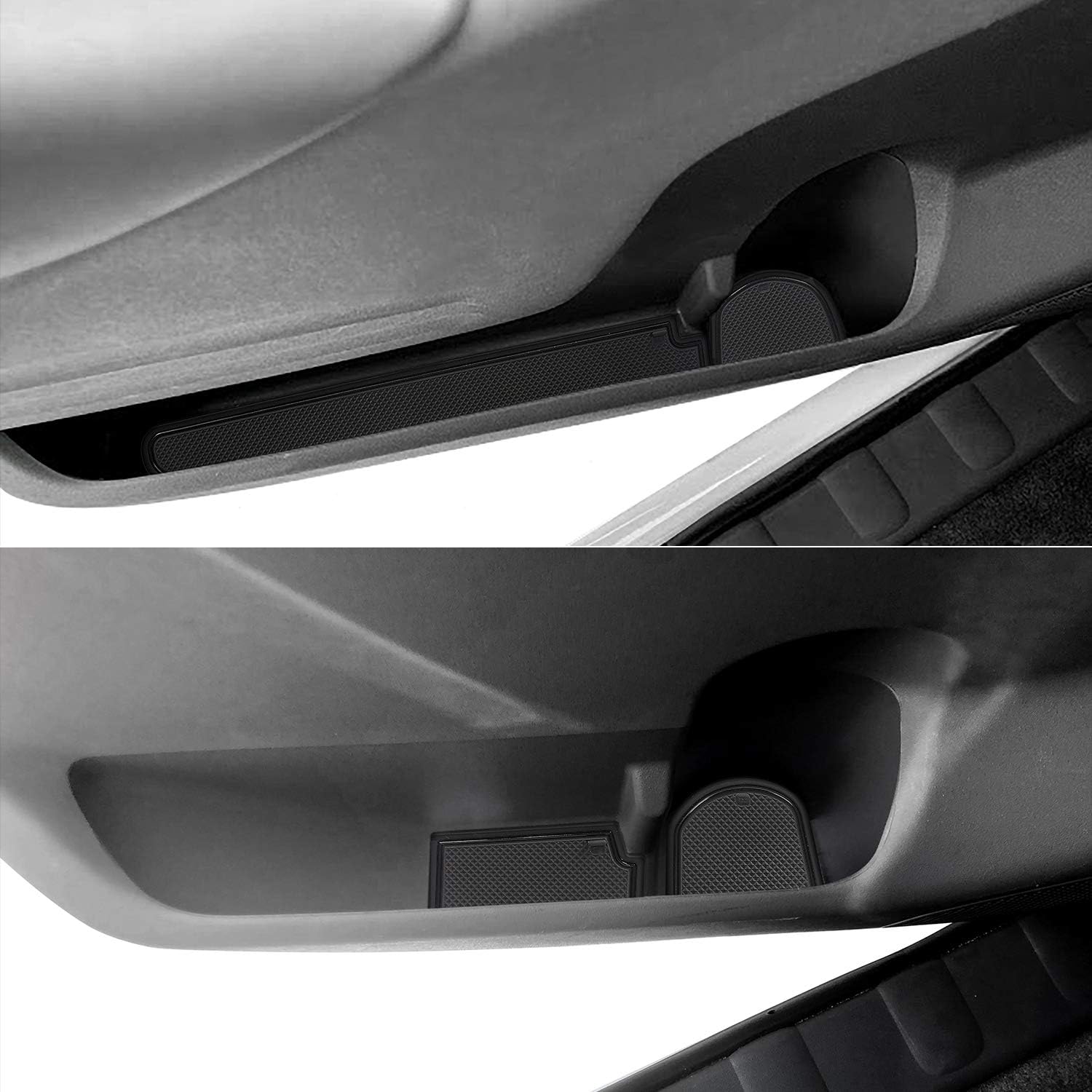 auovo Anti Dust Mats for Frontier Crew Cab 2005-2020 Xterra Accessories 2005-2015 Custom Fit Door Pocket Liners Cup Holder Pads Console Mats(24pcs/Set) (Black)