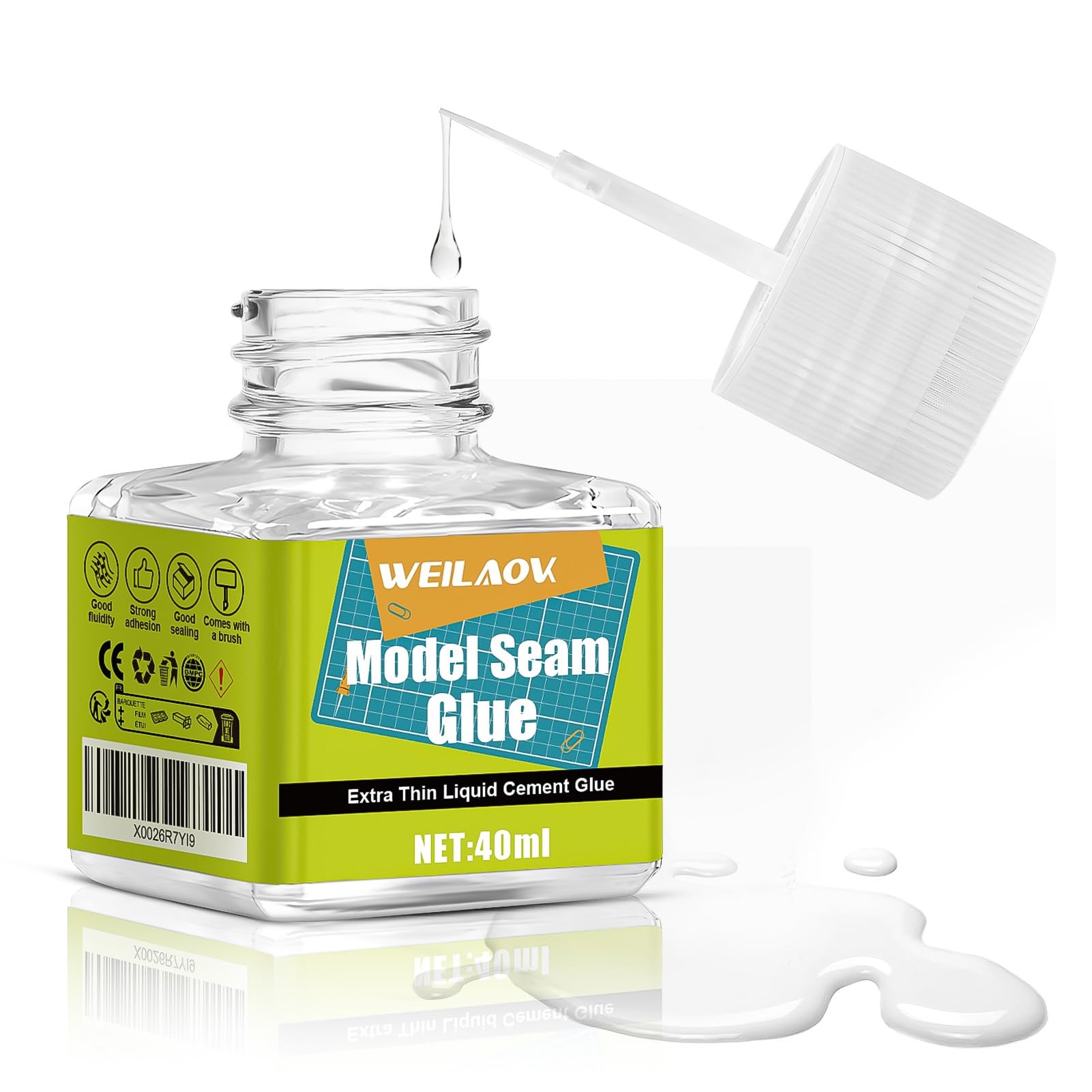 Pegamento Maquetas, Pegamento para Plastico, Pegamento Modelismo, Cemento Extrafino de Fijación Rápida, Varios Adhesivos Rellenos, Cola Transparente Manualidades para Maquetas, 40ml