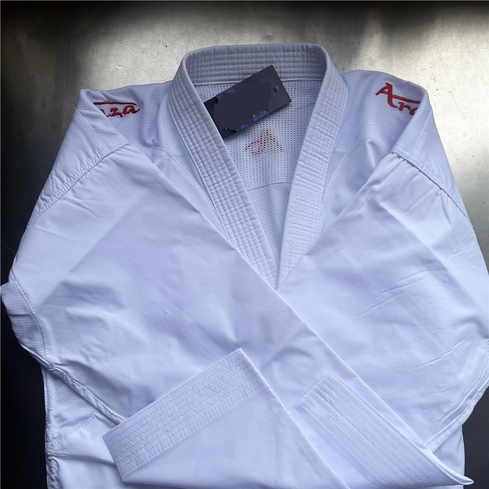 Uniforme de Karate Transpirable for niños y Adultos, Pantalones y Chaquetas Ligeras for Uniforme de Artes Marciales con cinturón para Formación, Rendimiento(Blue A,XXXL-190CM)