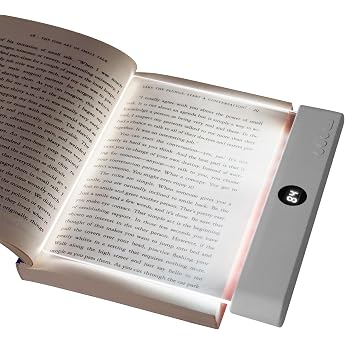 HOTUT Lightwedge Reading Lamp Portable Flat Book Light for Reading in Bed at Night LED Book Lamp Panel Book Light Eye Protection Reading Light Book Page Light Gift for Book Lovers - White