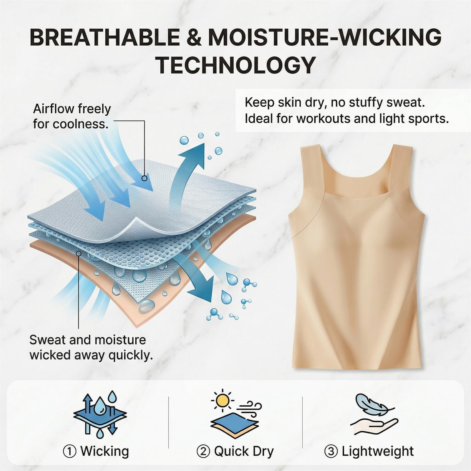 Built in Comfort Bra Tanktop,Womens U Neck Shapewear Built-in Bra,High Strechy Sleeveless Compression Camisole Workout Tops