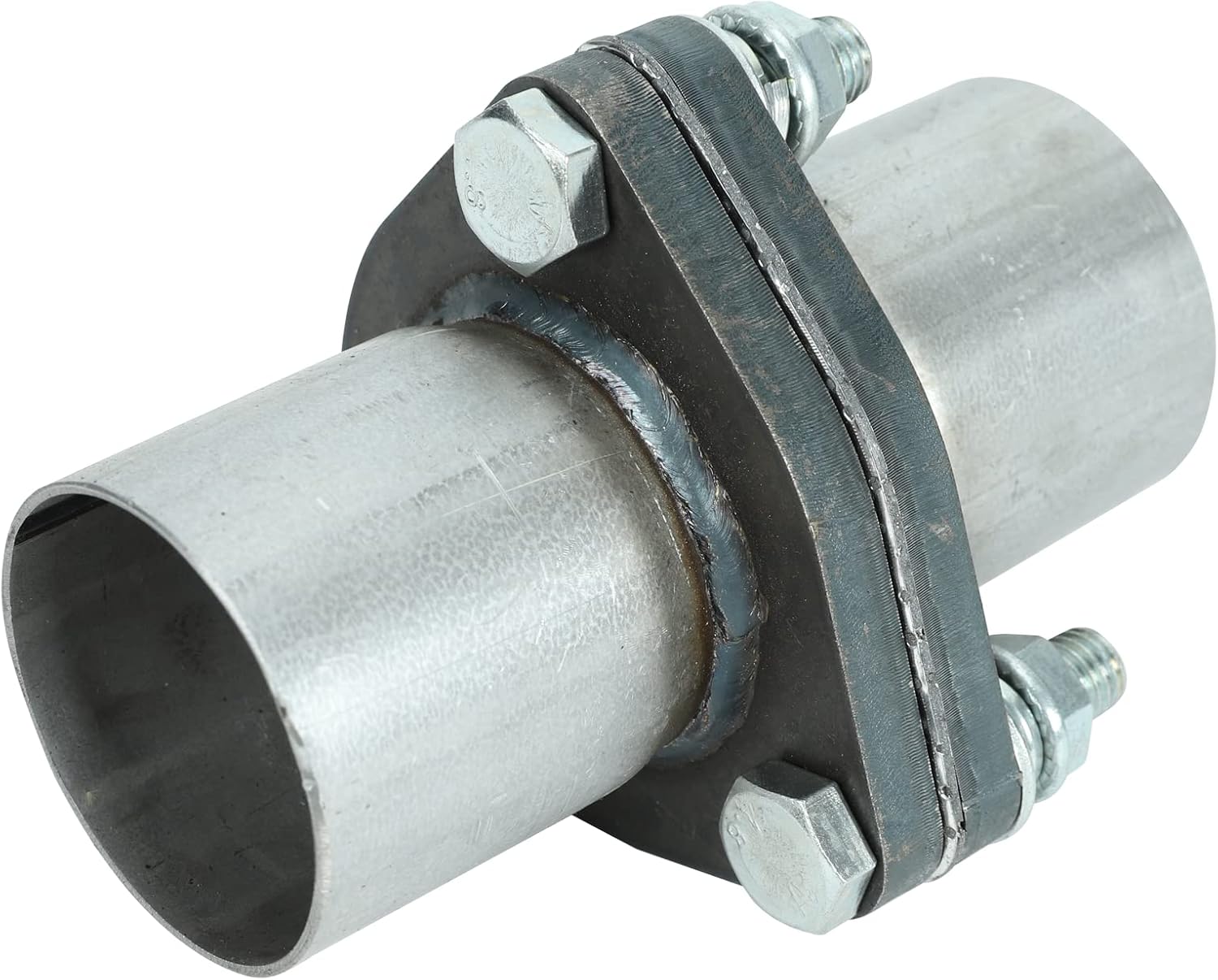 Exhaust Triangle Flange QuickFix Repair Pipe Kit w/Gasket & Hardware Universal 2.25" ID 3 Bolts