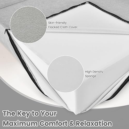 Miniatura 8 de KOMFOTT Sofá cama triple plegable, cama convertible de 6 pulgadas, transpirable de espuma de alta densidad, colchón para dormir, cama portátil de