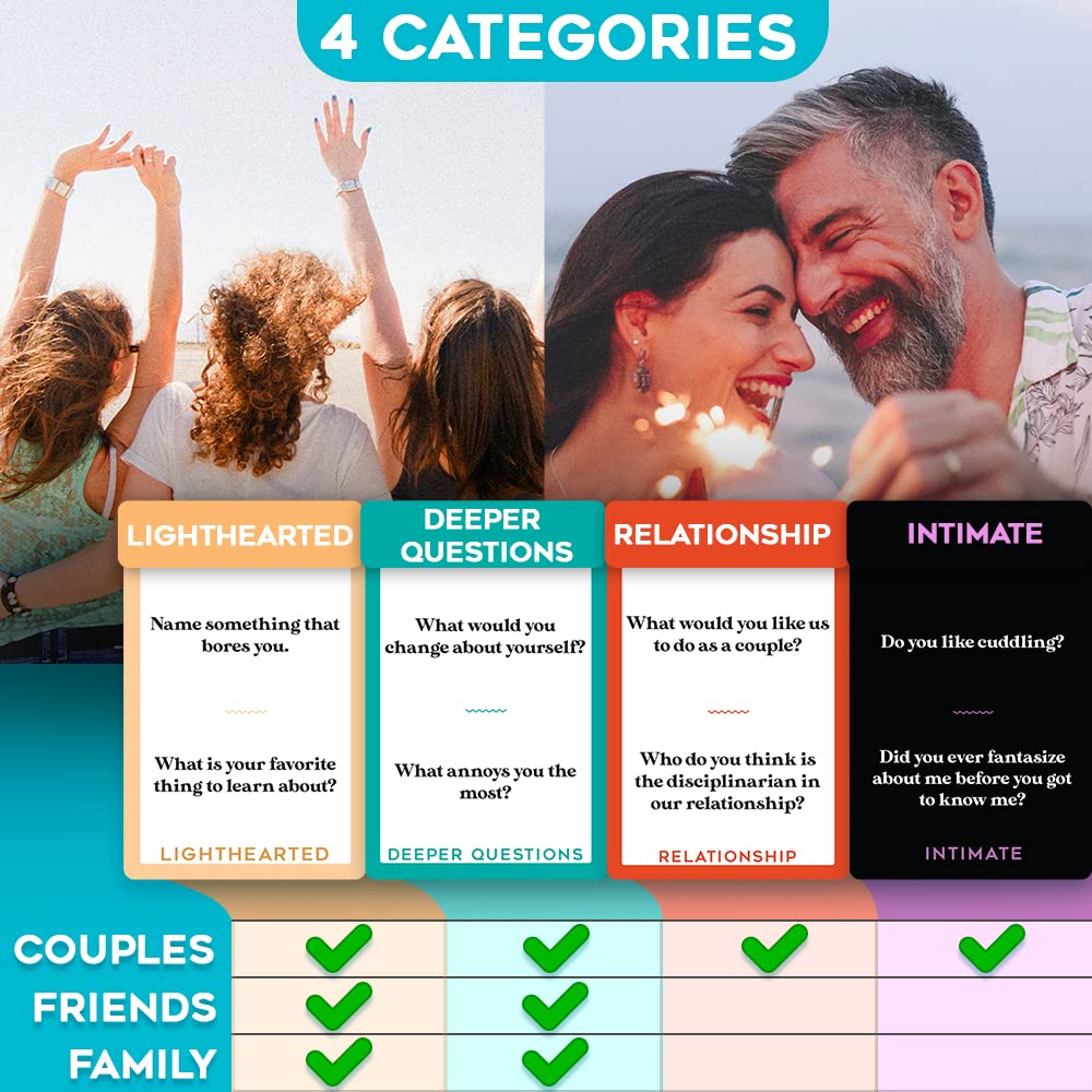 Joyadora 400 preguntas para parejas, familia, amigos, juegos de parejas, romántico, juego de cartas para parejas, juegos de regalo para parejas, juego de amor, juegos de cartas para parejas, citas