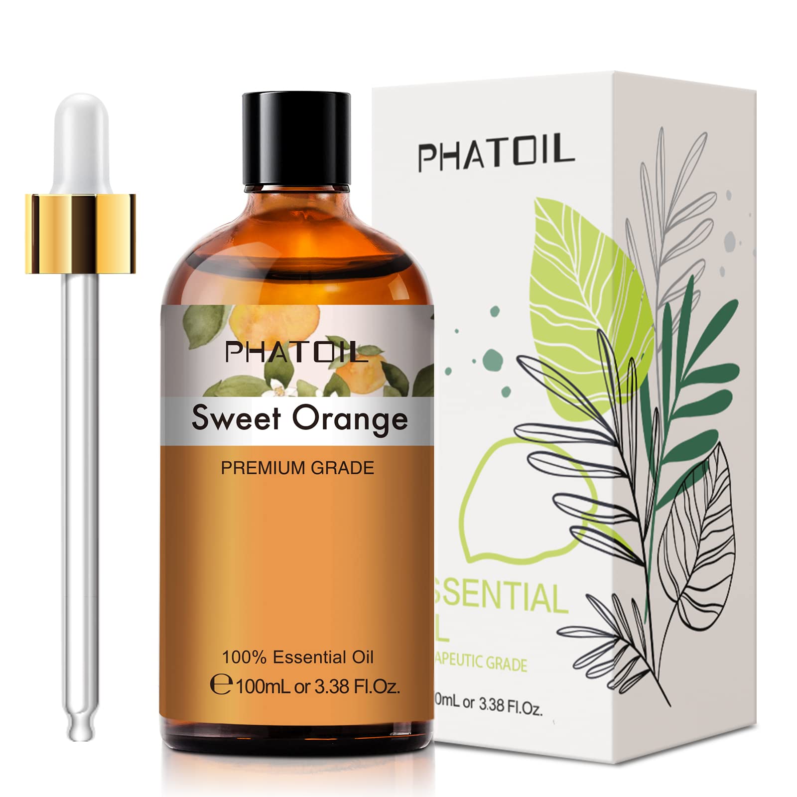 PHATOIL 天然100% エッセンシャルオイル オレンジ アロマオイル 10…