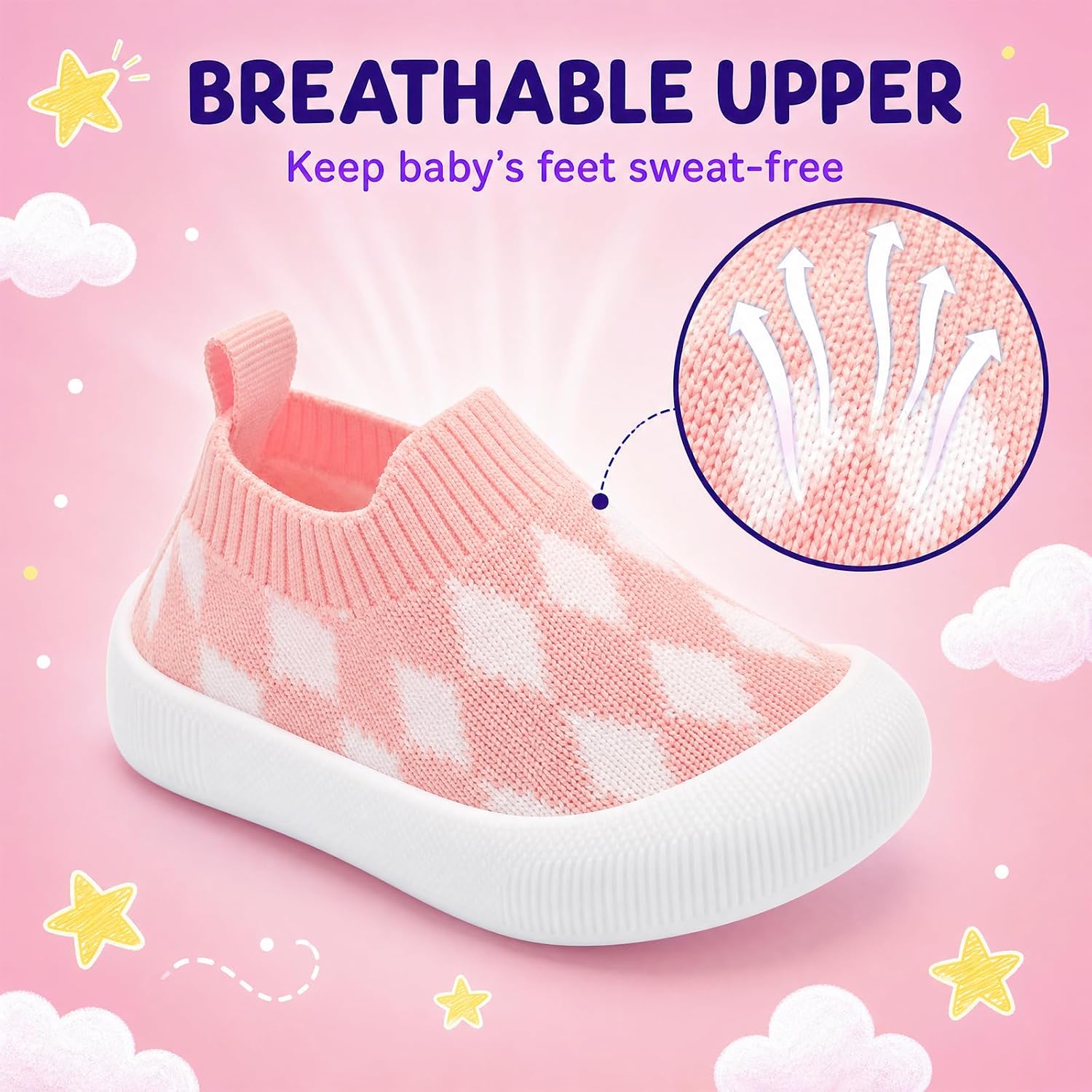 Baby Toddler Girls Boys Shoes Non-Slip First Walkers Sneakers Mesh Breathable 6-36 Months
