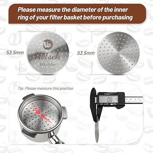 Miniatura 6 de Pantalla de disco Breville de 2.126 in, V2 de 0.031 in de grosor, pantalla de disco de espresso para portafiltro, pantalla de disco de acero