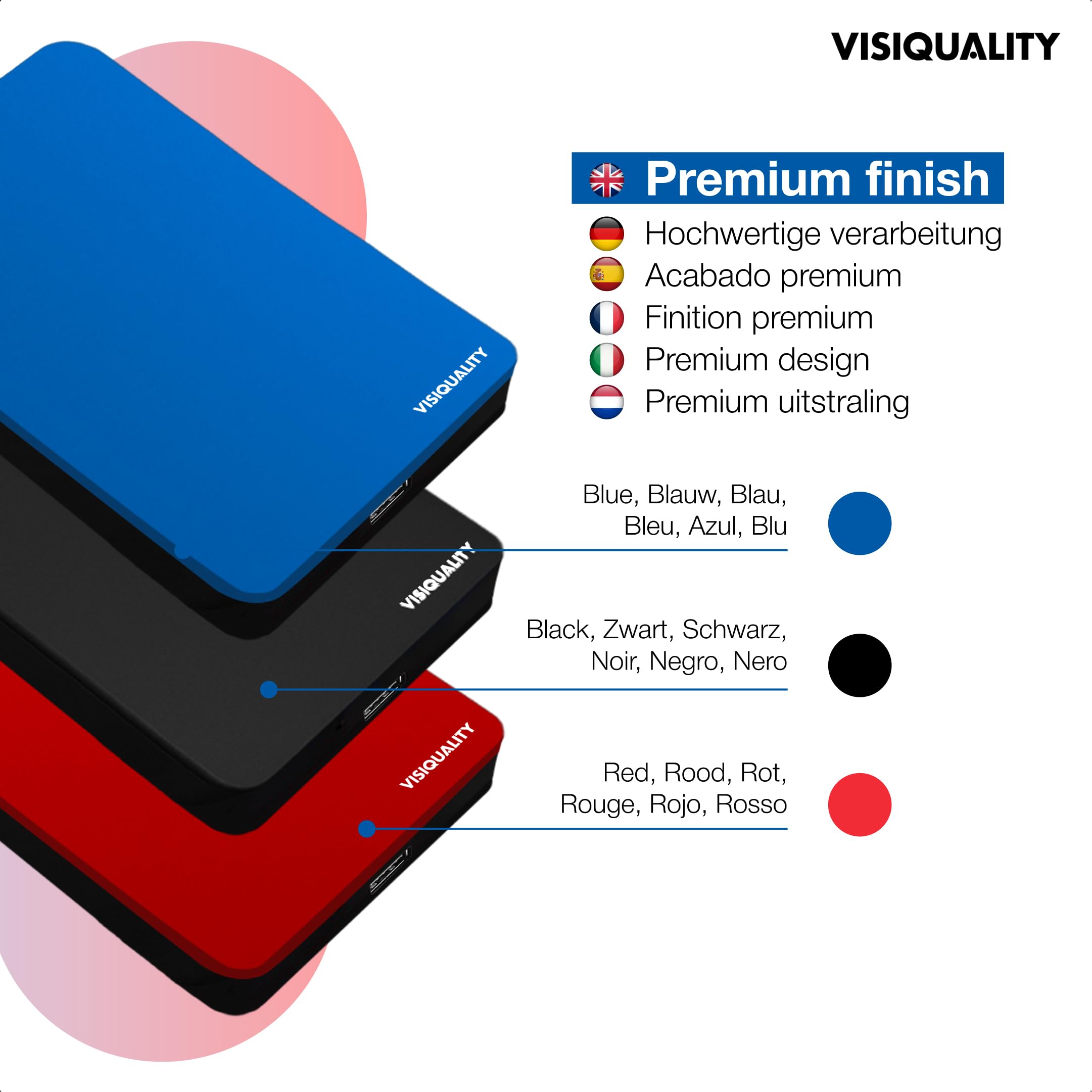 Hard disk esterno ad alta velocità, 1 TB, USB 3.0, compatibile con Windows e Mac, Plug and Play, per PS4 e Xbox, compatto, disponibile in 3 colori (blu)