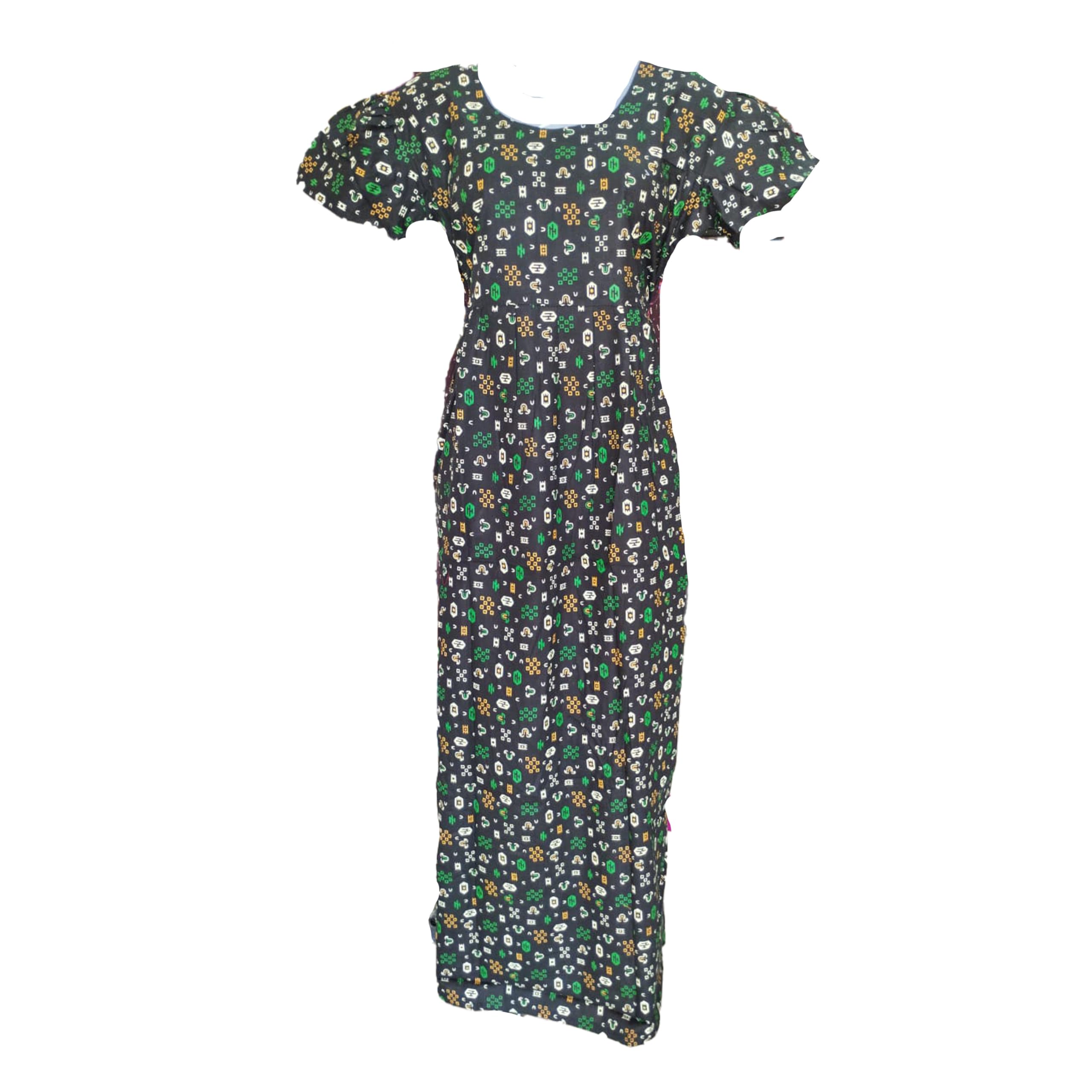 Cotton Frock Nighty for Women with Side Pocket and Puff Sleeve-picture-44