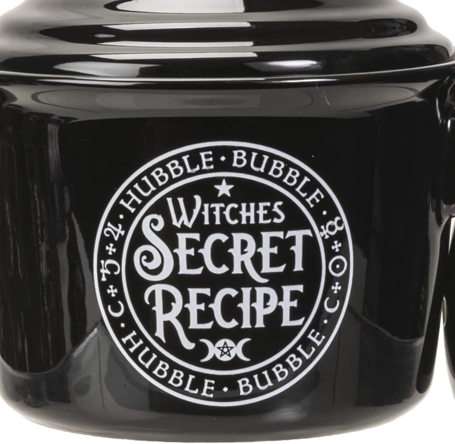 Pacific Giftware Witches Secret Recipe Serving Pot with Spoon, Ceramic Bowl for Soup Dishes, Approximately 4.72 Inches X 5.91Inches, 14 FL OZ