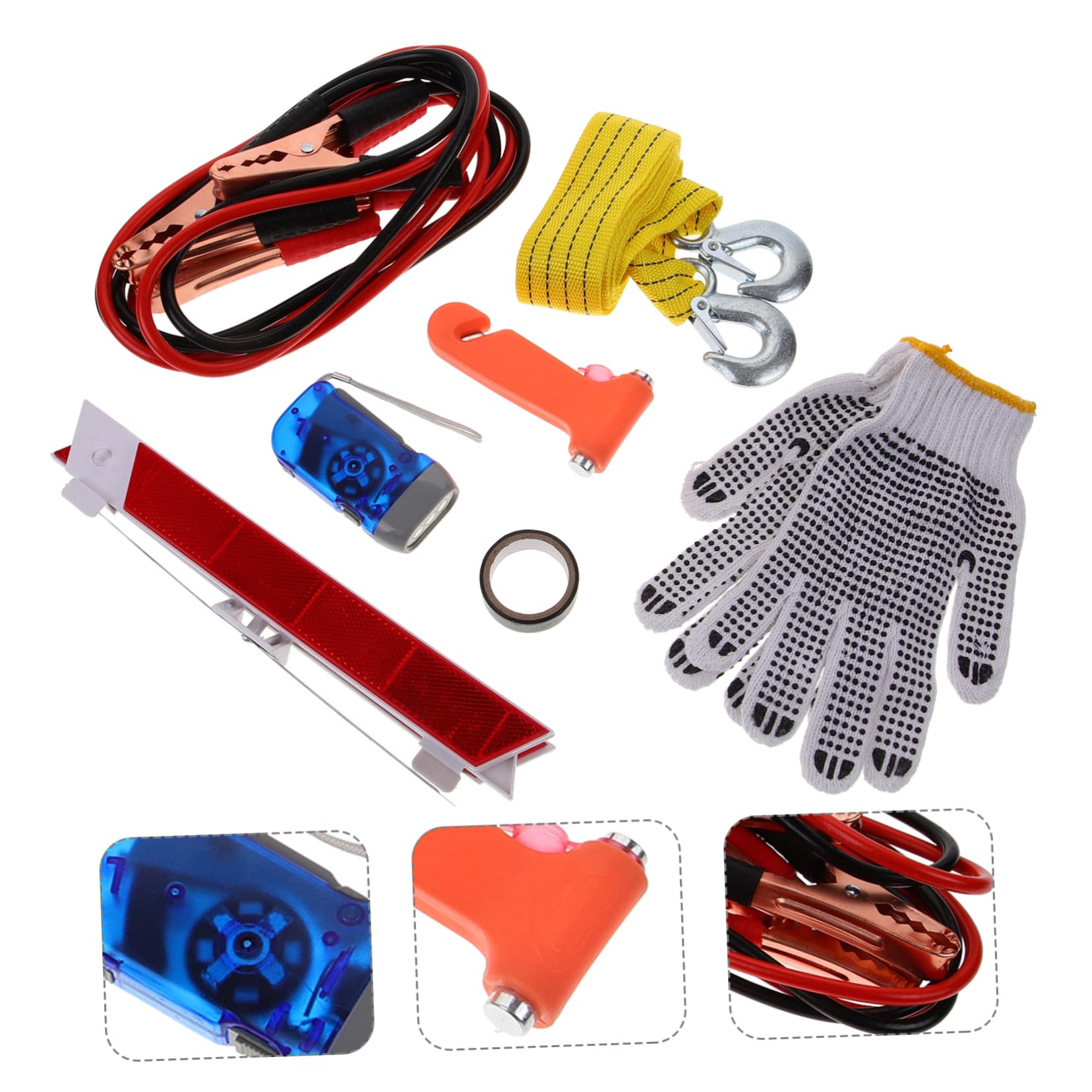 Kit di Emergenza Auto, Soccorso Stradale Affidabile Abs, Gomma, Metallo e Panno, per Ispezioni del Veicolo