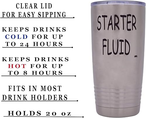 Miniatura 2 de Rogue River Tactical Divertido líquido de iniciación grande de 20 onzas taza de viaje taza con tapa aislada al vacío caliente o frío sarcástico papá