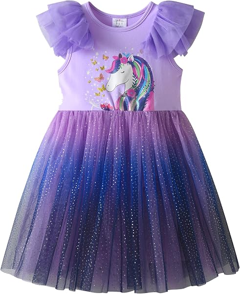 VIKITA Mädchen Streifen Baumwolle Langarm T-Shirt Freizeit Kleid GR.86-128 - 1