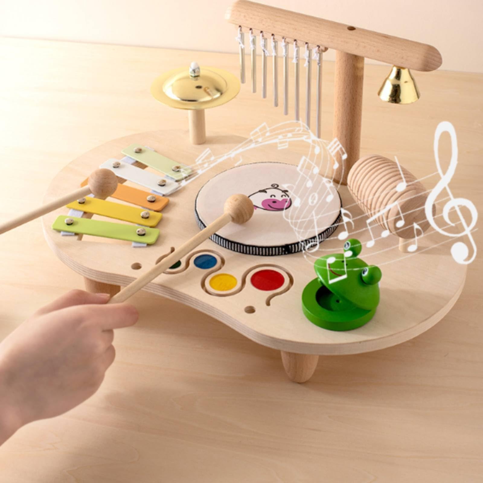 con Baquetas Estimulación Sensorial Juguete Musical Madera Mesa Actividades Musical para Niños
