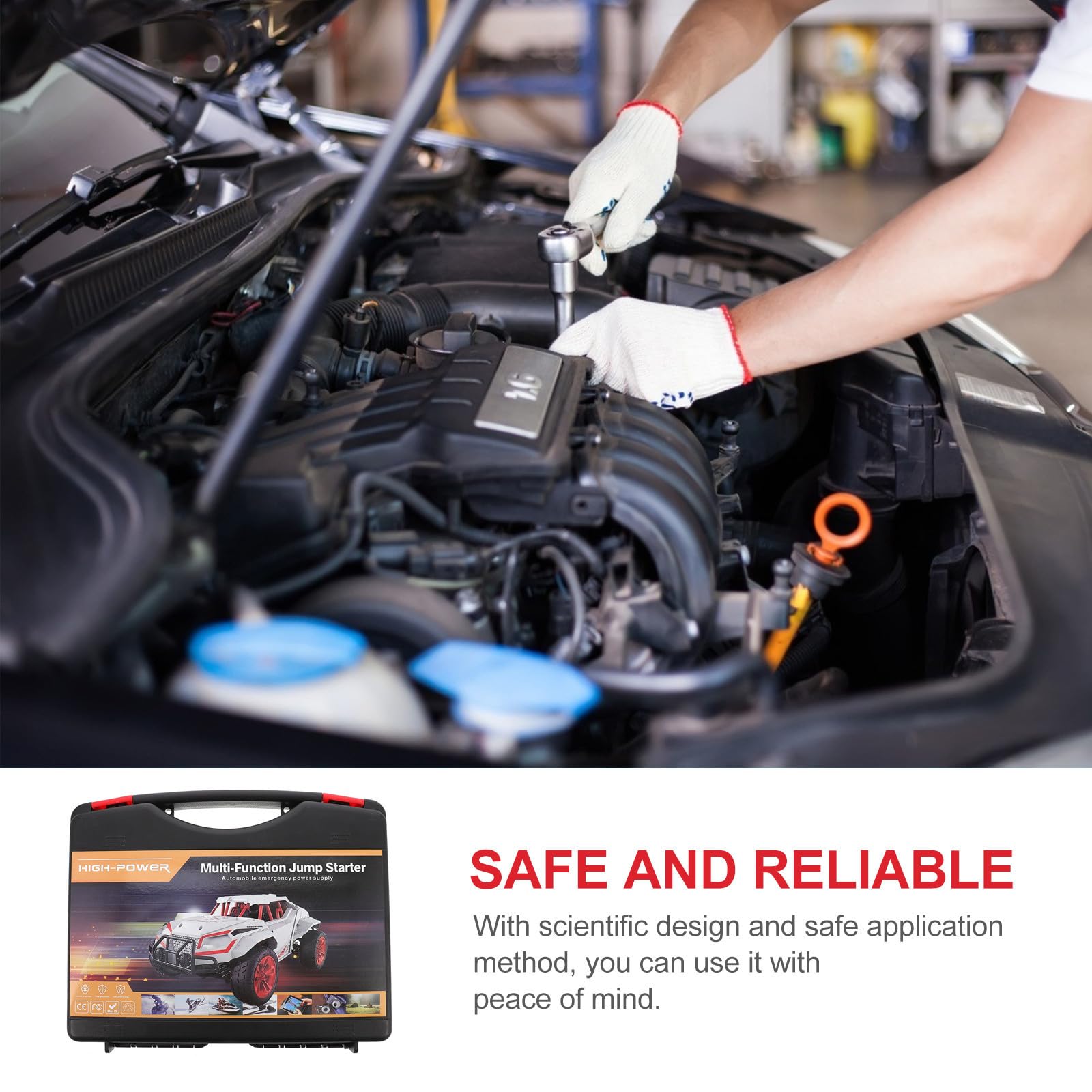 Starthilfegerät 22000mah 1 Satz für Auto, Batterieladegerät | Abs, Elektronik, Gummi, 12v Schutz gegen Kurzschluss und Überladung, /fcc/rohs
