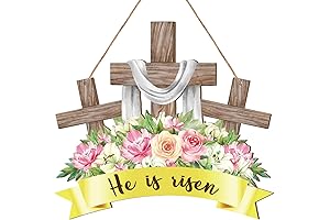 He Is Risen Greenery Floral Wreath for Easter