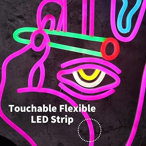 Miniatura 2 de MOLCOVEX Letrero de neón de ojo de mano con luz LED de neón para hombre, decoración de cueva, dormitorio, sala de juegos, bar, fiesta, negocios,