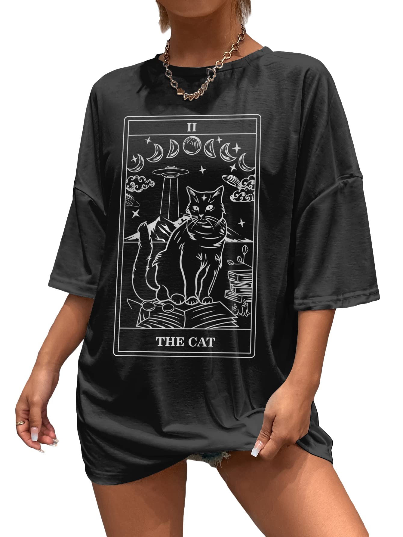 SOLY HUXWomen's Oversized T Shirts Graphic Tees Casual Vintage Summer Tops Half Sleeve Shirts