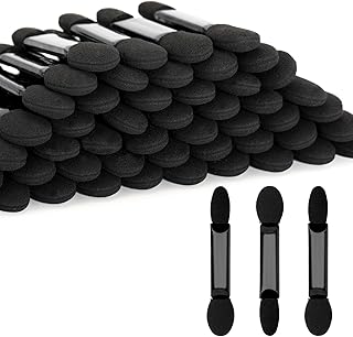 GCQQ 50PCS Eyeshadow Applicators - Disposable Eyeshadow Brushes Sponge Eye Shadow Applicators - Eye Makeup Applicators for Arts Crafts Diy Nails and Eyeshadow Makeup （Black）