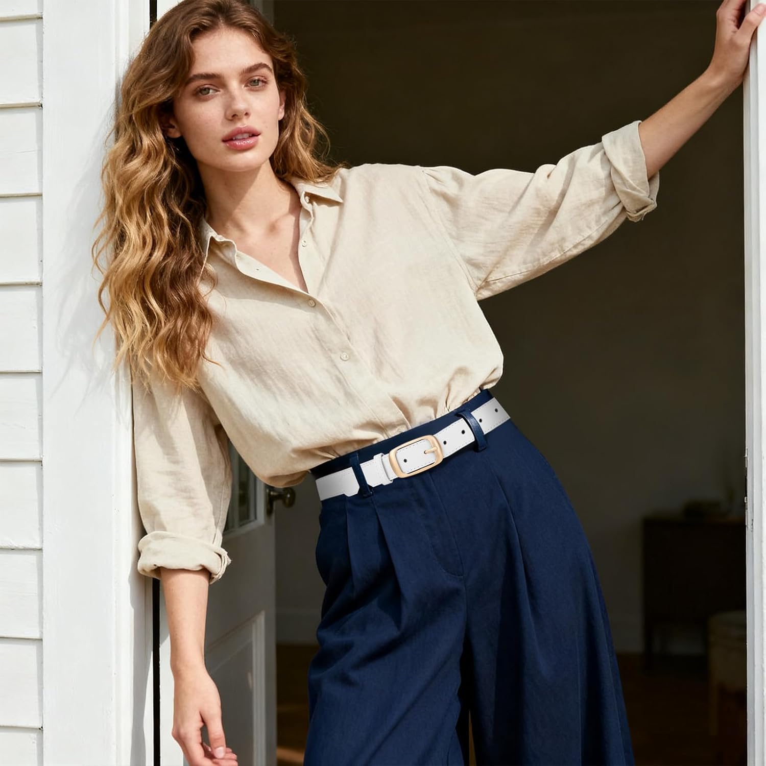 Women Belts For Jeans Pants Dresses Ladies Leather Waist Belt with Elegant Solid Pin Buckle - Image 7