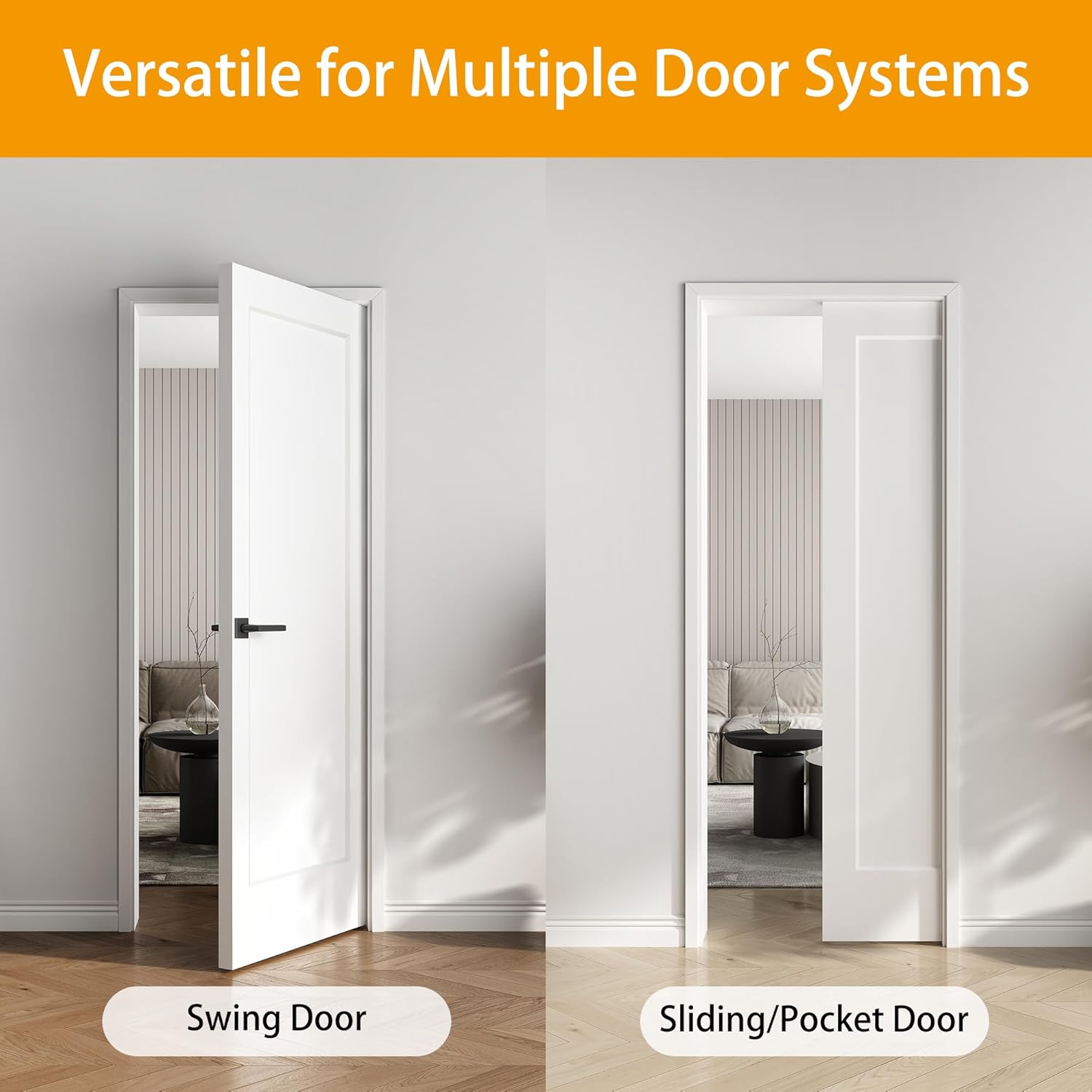 BARNSMITH 30x80 1-Panel Prefinished Laminate White Hollow Core Door Slab, Shaker Style, for Pocket, Swing, Sliding Door, Durable and Lightweight