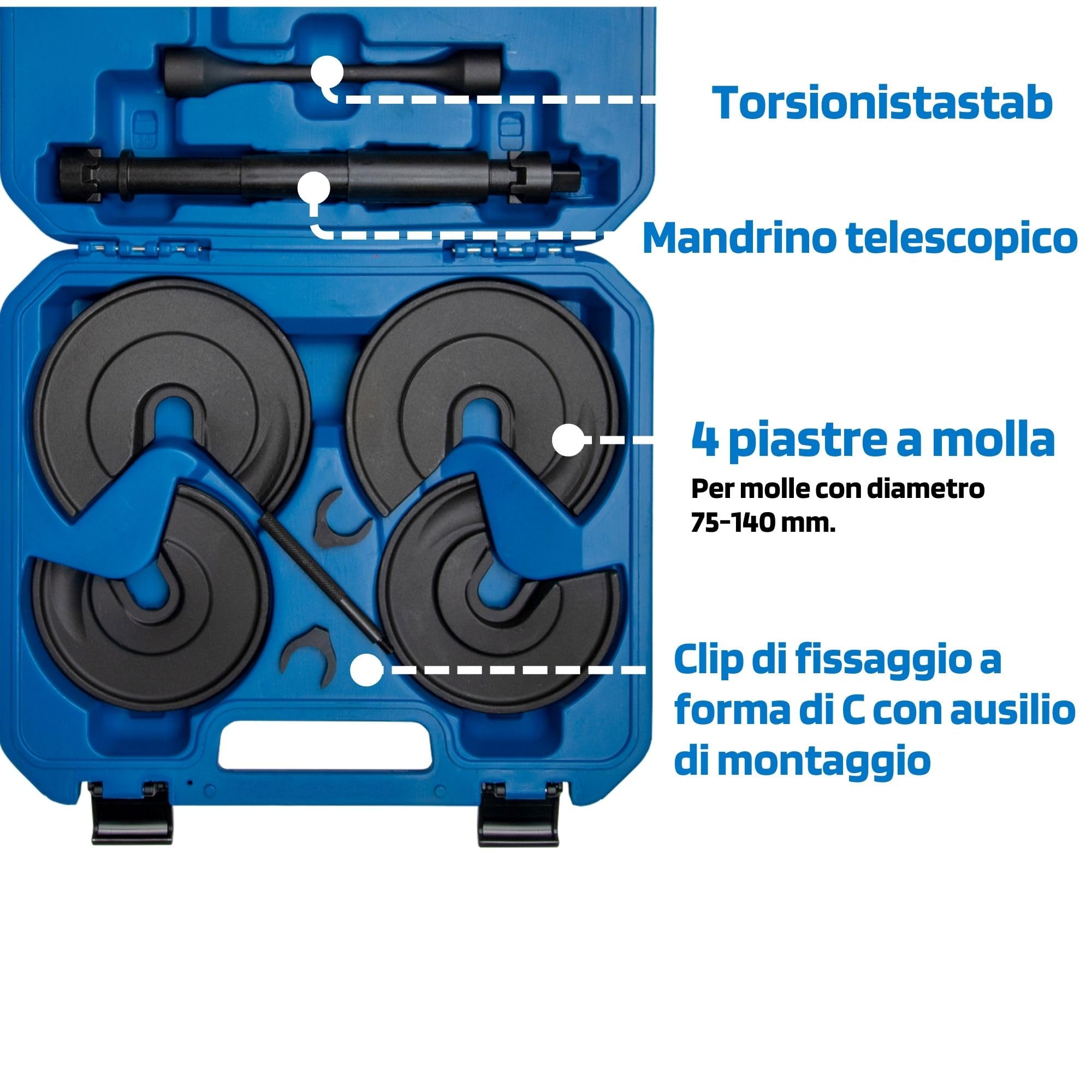 SW-Stahl 10212L Set Tendimolle Universale - Kit Compressione Molle | Set professionale per ammortizzatori e sospensioni auto, coppia di tenditori robusti in acciaio, uso universale