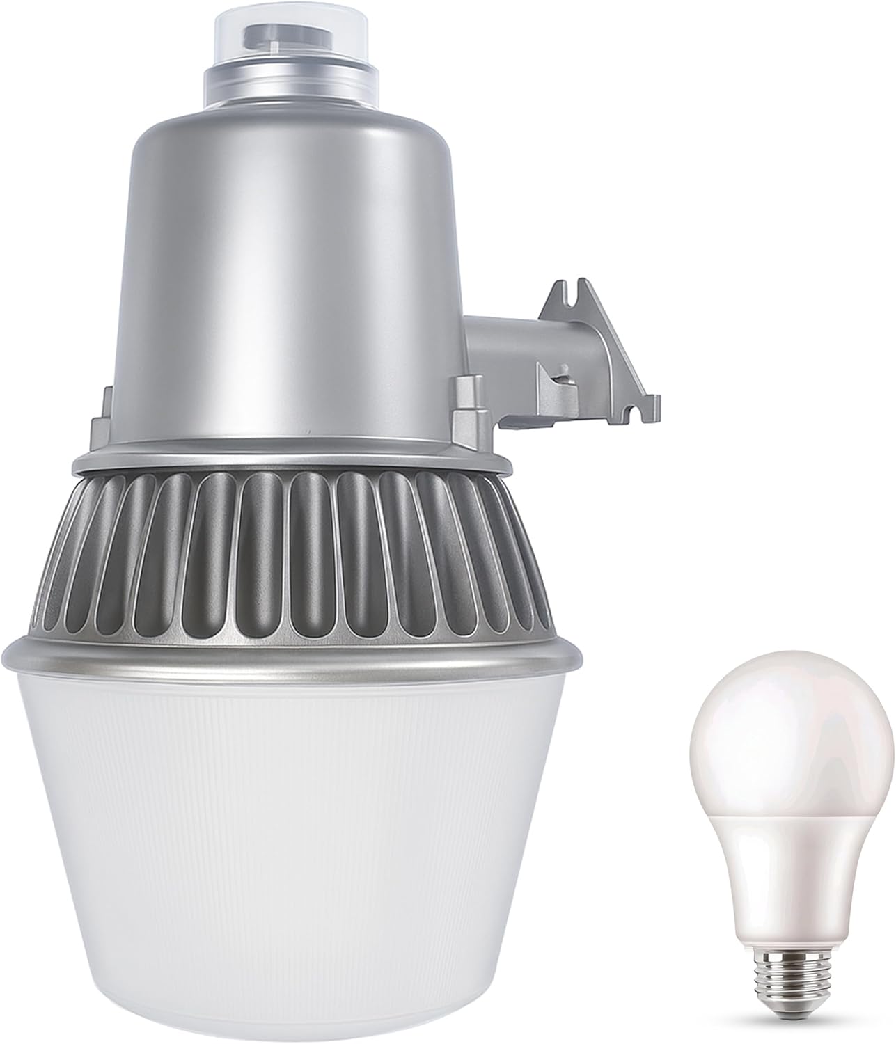 Touch & Glow Security Area Light – Ultra Bright Dusk to Dawn High-Pressure Fluorescent Light with Photocell for Outdoor Safety | Heavy Duty Wall Mount, EZ-FLA30 with LED Bulb