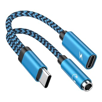 Samsung USB Type C to 3.5mm Headphone and Charger Adapter,60W PD Charging Port to Aux Audio Jack and Fast Charging Dongle Cable Cord for Galaxy S25 Ultra/S23/S24,Google Pixel 9a/8a/8Pro/7,iPhone 16e