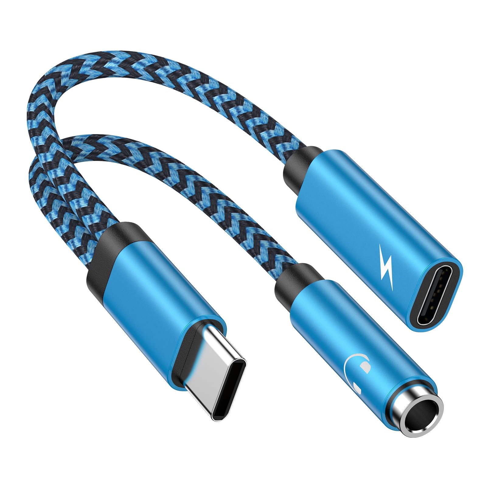 Samsung USB Type C to 3.5mm Headphone and Charger Adapter,60W PD Charging Port to Aux Audio Jack and Fast Charging Dongle Cable Cord for Galaxy S25 Ultra/S23/S24,Google Pixel 9a/8a/8Pro/7,iPhone 16e