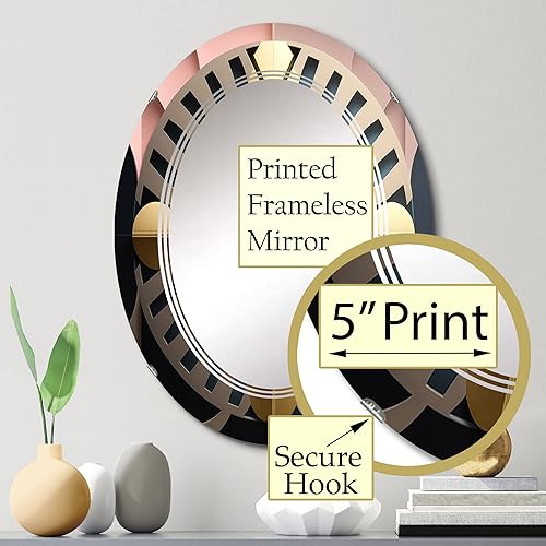 Miniatura 3 de Golden Sphere Geometrics- Espejo de tocador, espejos de baño, espejos de pared para sala de estar, dormitorio, espejo ovalado, grande, 20 x 30 pies,