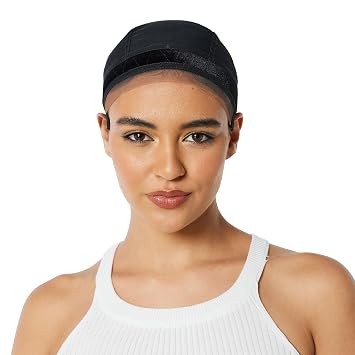 Lace Silicone Wig Grip Cap for Women - Adjustable Grip Band, Glueless for Lace and Single Top Wigs Black