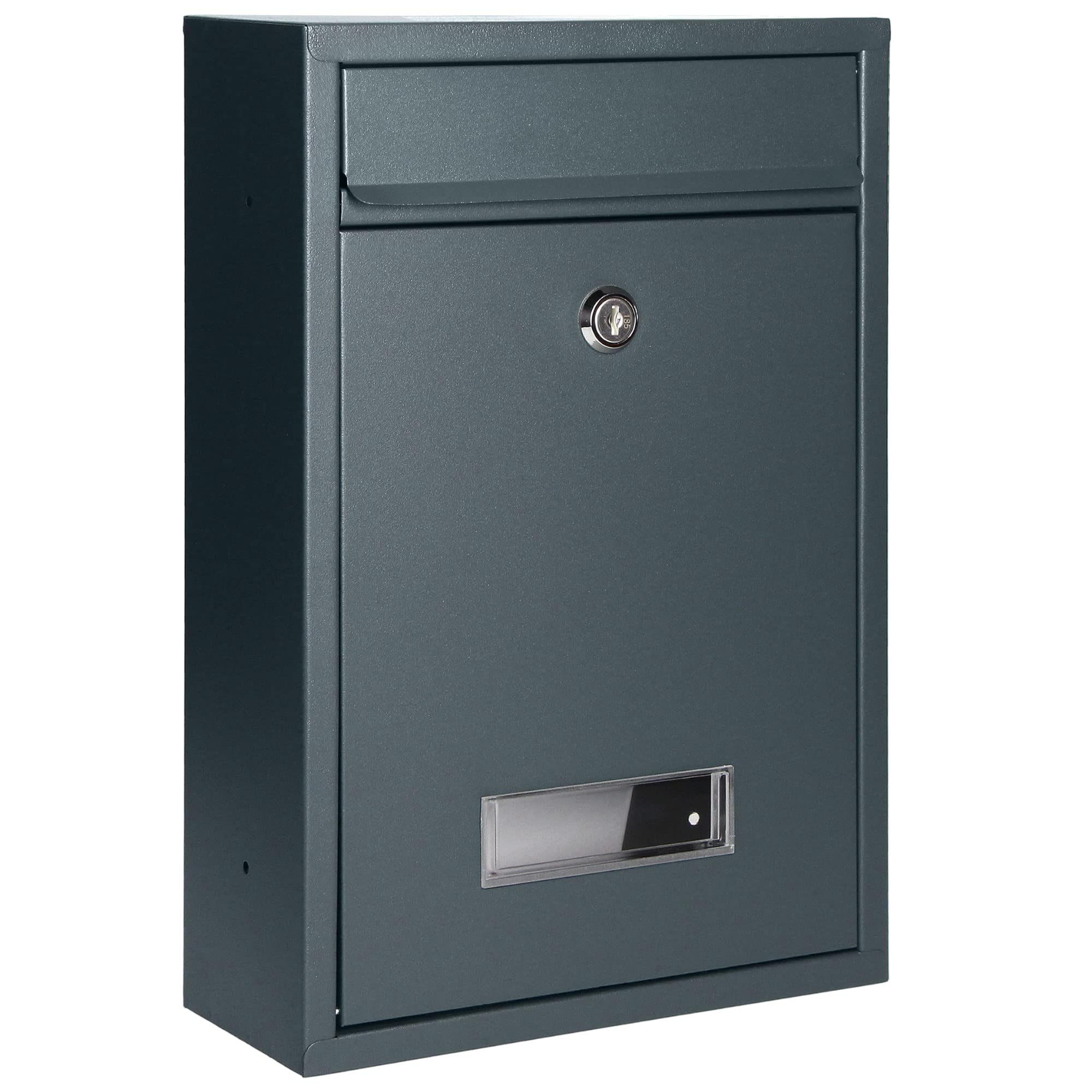 Boite aux Lettres avec Plaque Nom et Clé en Acier Galvanisé Format A5 (Anthracite)