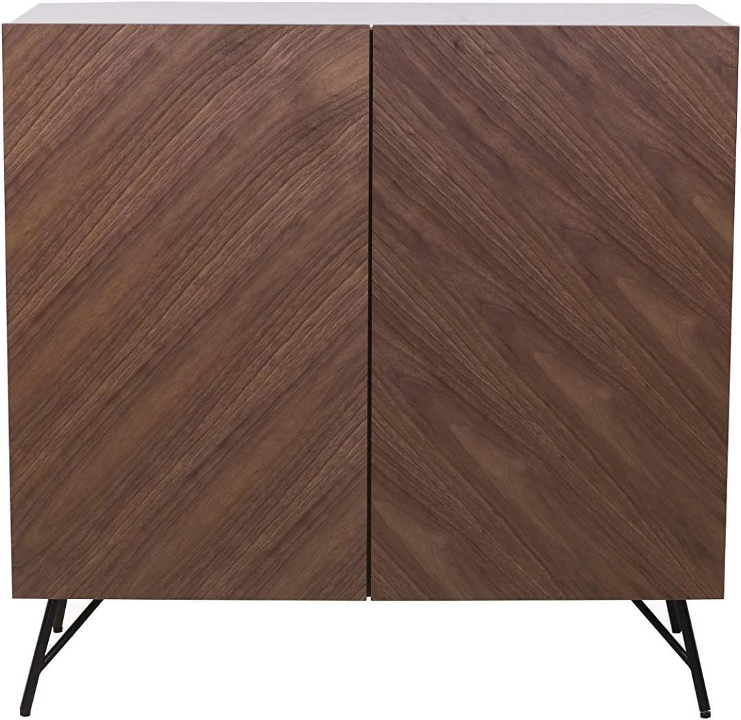 Amazon Brand Rivet Sideboard, 100 x 40 x 99 cm, Walnut/Grey Amazon