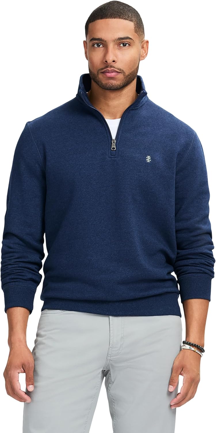 IZOD Men’s Advantage Performance Quarter Zip Fleece Pullover Sweatshirt