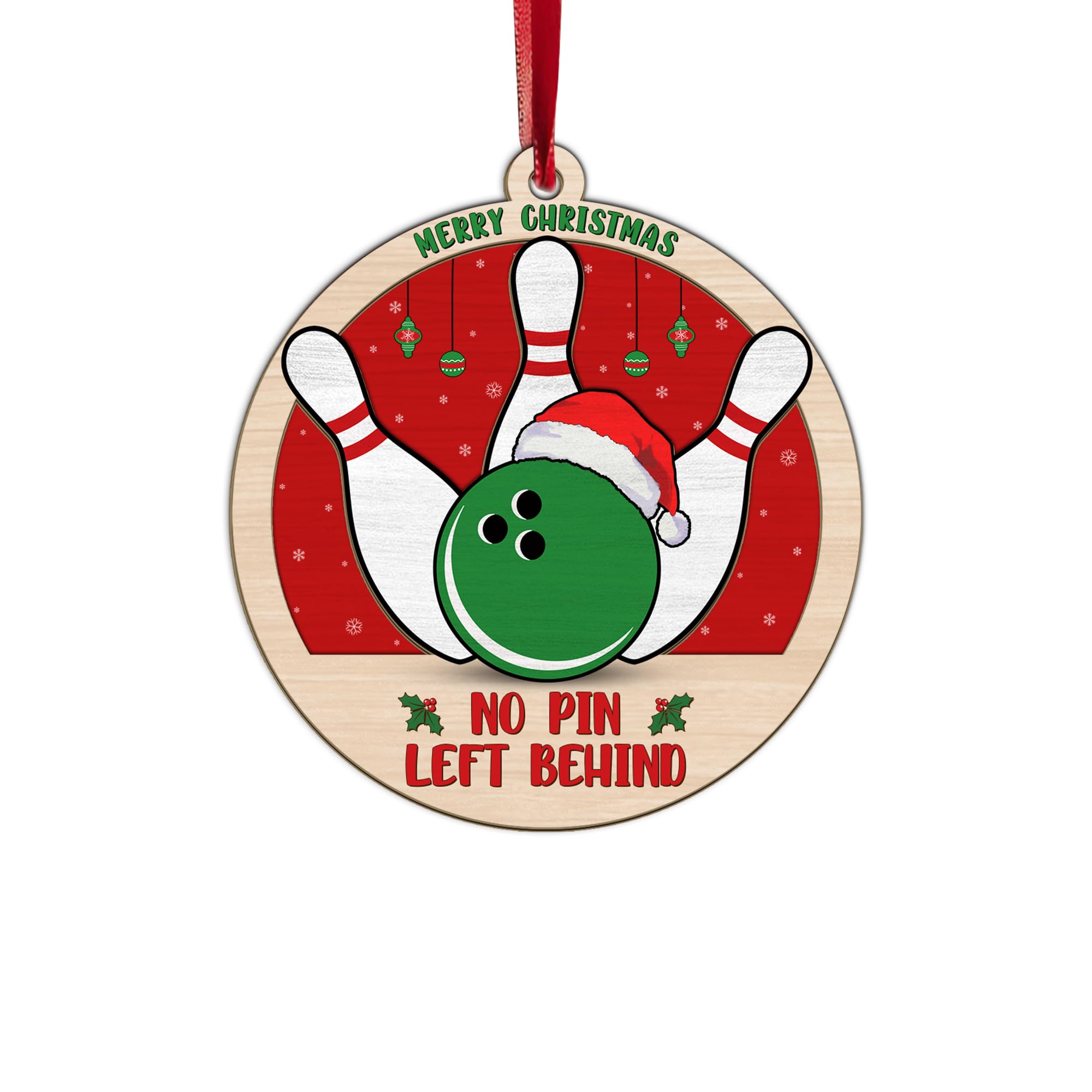 Cadeau bowling amateurs : boule et épingles de Noël à suspendre