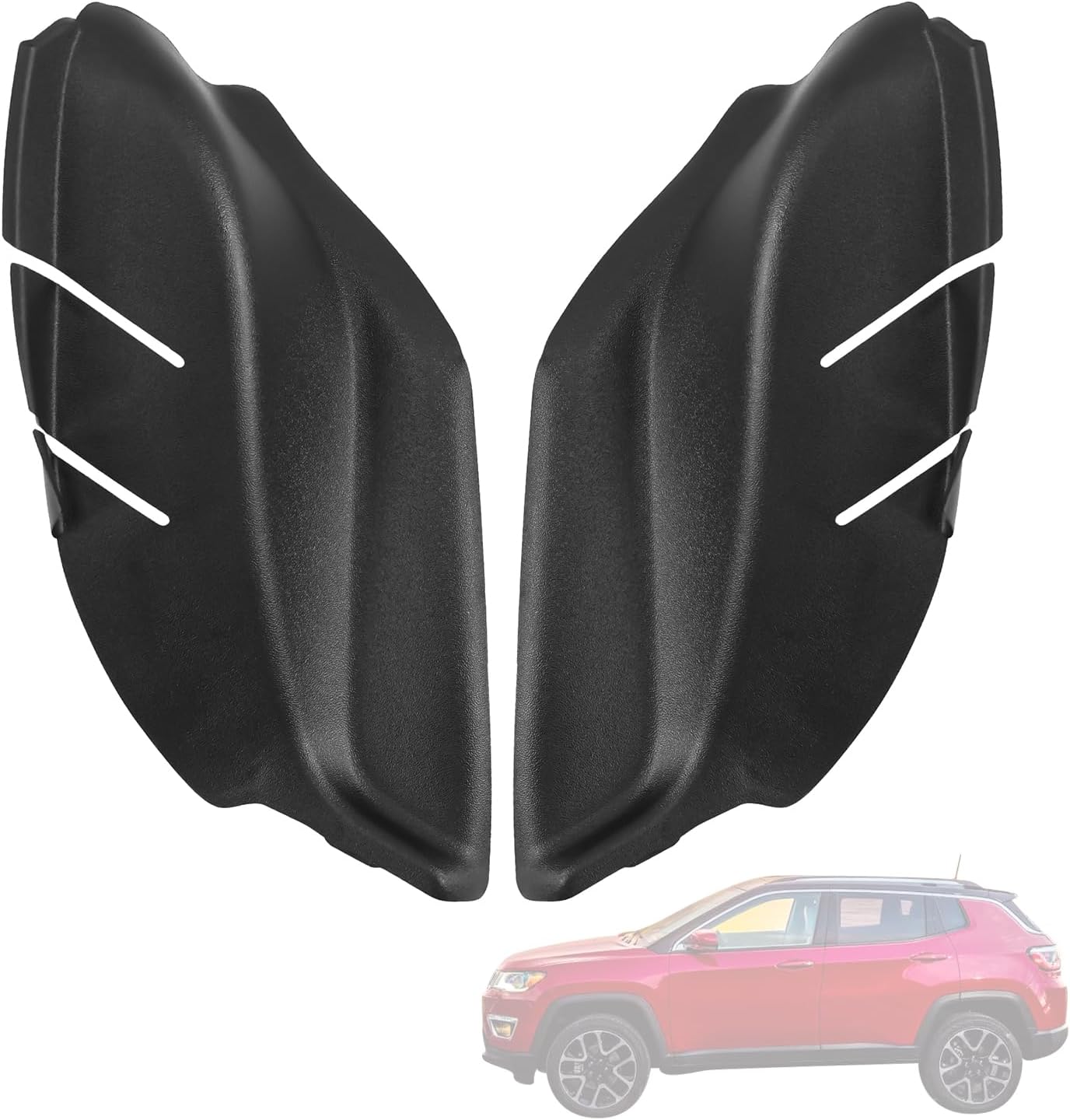 COOL STAR Front Windshield Wrap Corner Trim Compatible with Jeep Compass 2017-2023 Left and Right Side Wiper Cowl Panel Replaces 7AA47RXFAA 7AA46RXFAA 5UT13RXFAB 5UT12RXFAB Engine Hood Hinge Cover