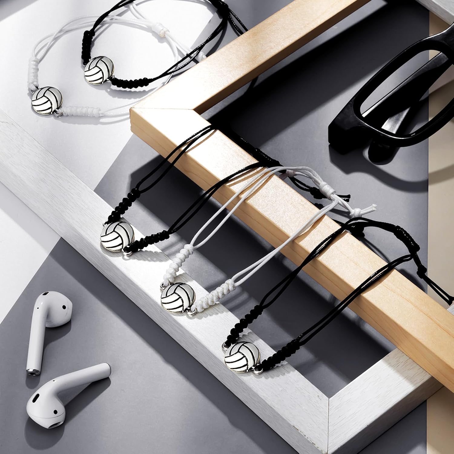 Jadive 20 Pieces Volleyball Charm Bracelets Bulk Volleyball Team Gifts Adjustable Christmas Sport Jewelry for Women Men Coach Decorations - Image 3