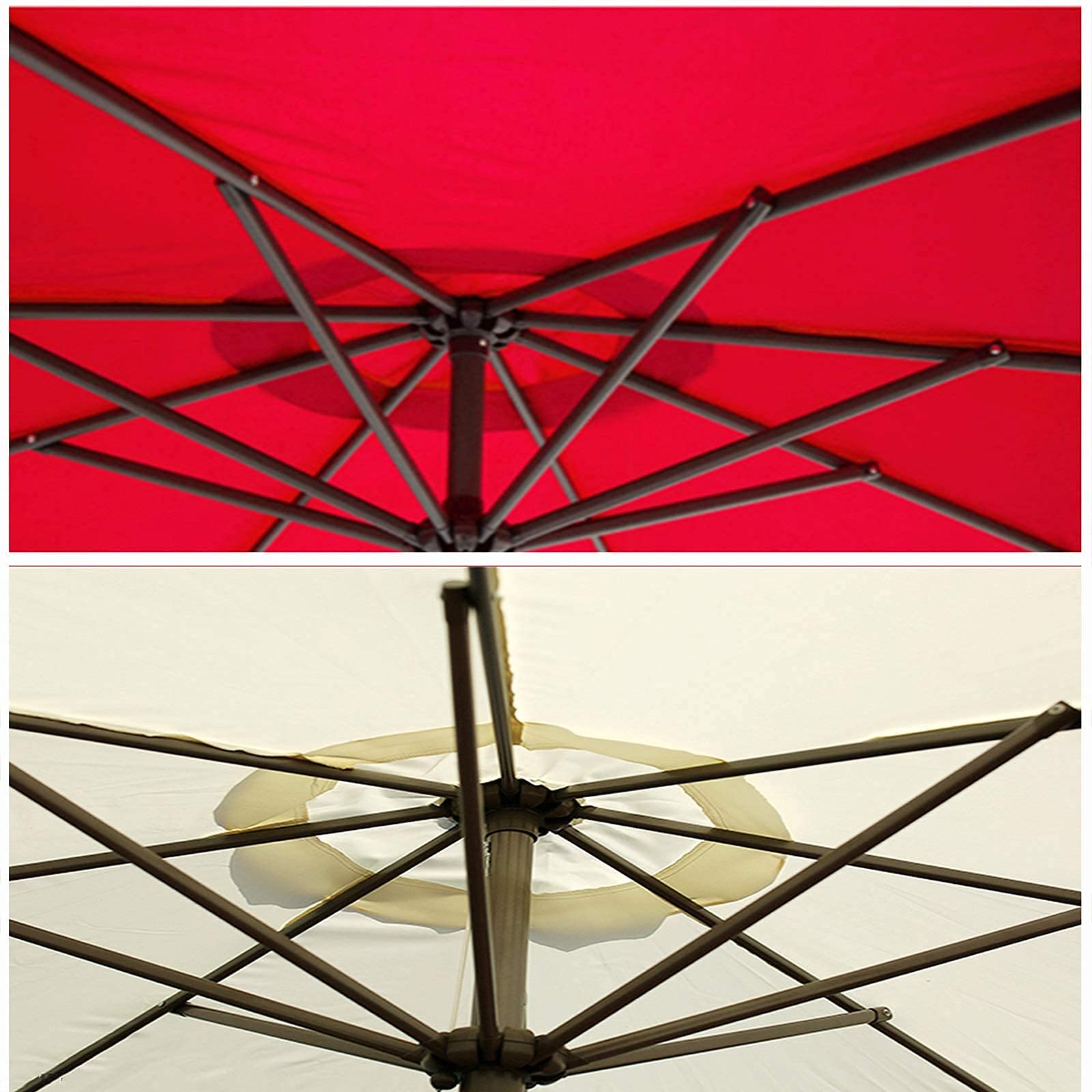 Parasol ogrodowy, duży parasol, parasol tarasowy, żelazny słup, używany na zewnątrz, w ogrodzie, na balkonie itp., 2,7 m