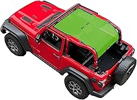 Vista 12 de Shadeidea - Parasol para Jeep Wrangler JL Unlimited (2018-2023) de 2 puertas y 4 puertas frontales, pantalla de malla negra para parasol JLU SAHARA