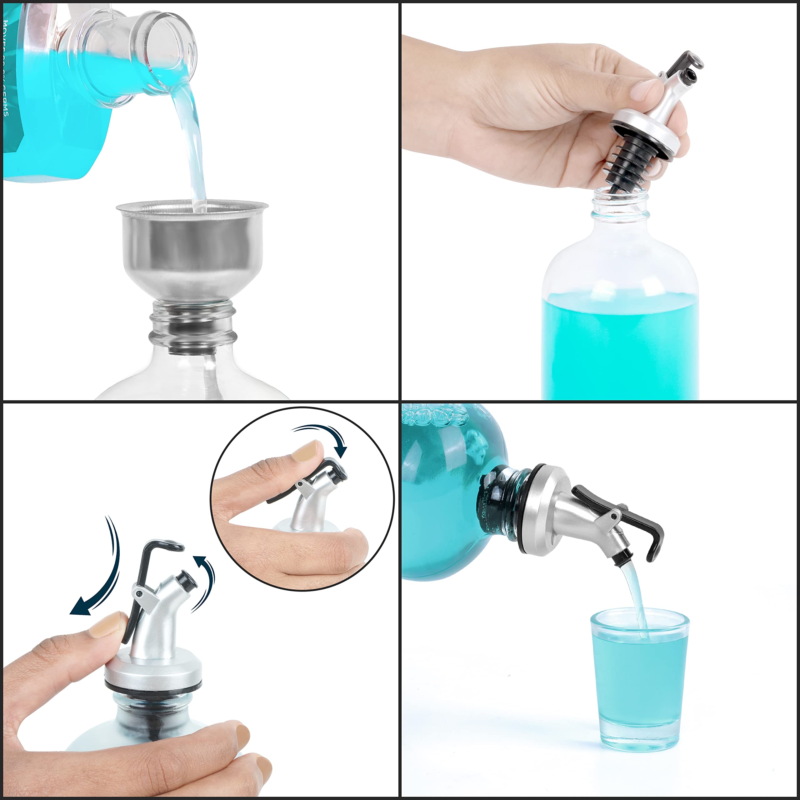 VALICLUD Glas Mundwasser Set - Spender Mit Ausguss Für Badezimmer