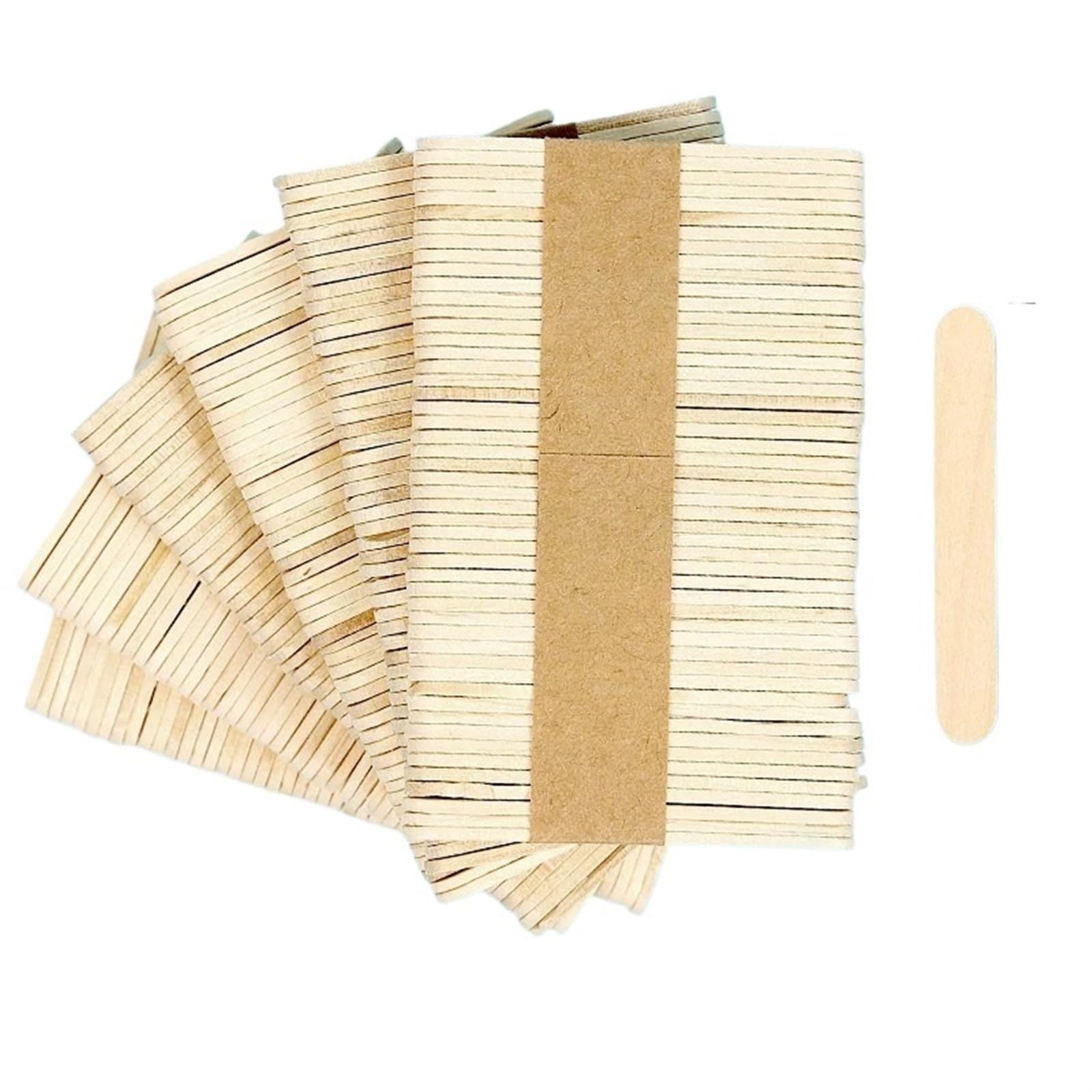 Weqyfdc Wood Color Craft Wooden Sticks 500Pcs Wooden Chip Handicraft Material Ice Cream Sticks For Diy Handmade Wood Strip Party Creative Supplies(,11.5Cm)