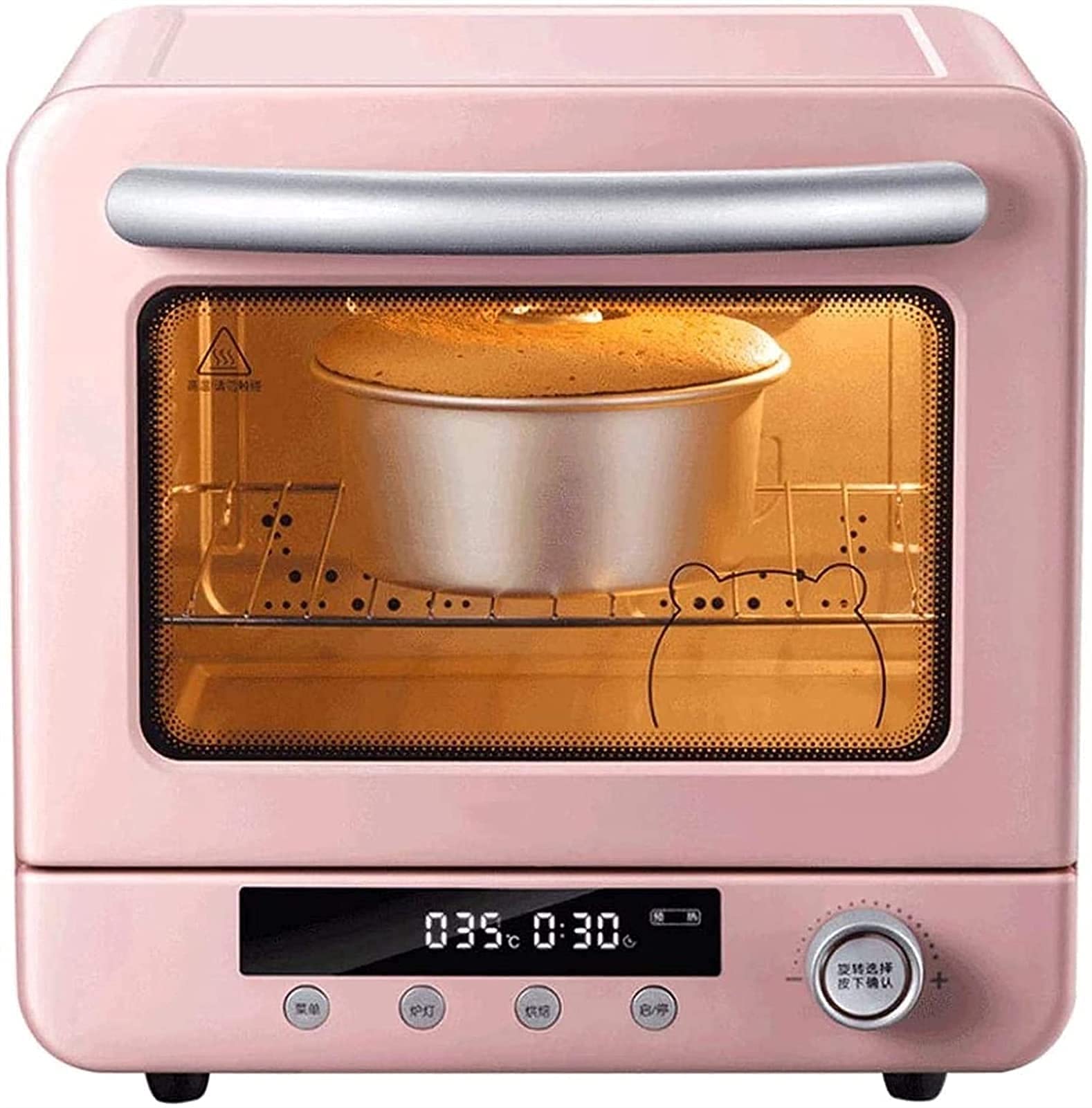 Horno eléctrico de Mesa Mini Horno eléctrico de 20 l, Horno de convección, hornos de 1300 W con función de Parrilla, Ideal para Oficina, Caravana y Dormitorio Estético y práctico
