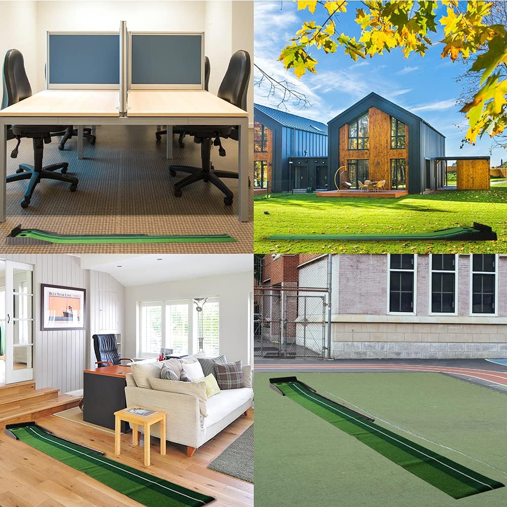 BOSWELL Indoor Golf Putting Green Mat, Automatic Ball Return Golfing Green Mat,Golf Gifts for Men, Father's Day, Indoor Use, Golf Training Mat, Training Aid,Practice with 13 Balls : Sports & Outdoors