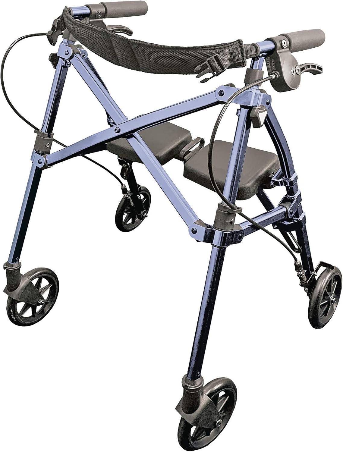 Able Life Space Saver Rollator, Lightweight Folding Mobility Rolling Walker for Seniors and Adults, 6-inch Wheels, Locking Brakes, and Padded Seat with Backrest, Cobalt Blue : Everything Else