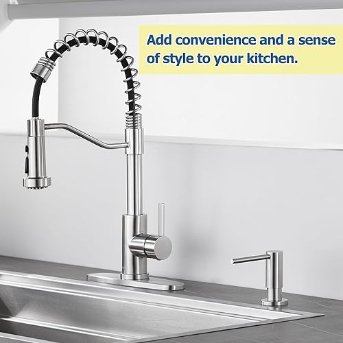 Miniatura 3 de Dispensador de jabón para fregadero de cocina de níquel cepillado, dispensador de jabón de fregadero de acero inoxidable de repuesto de The Top