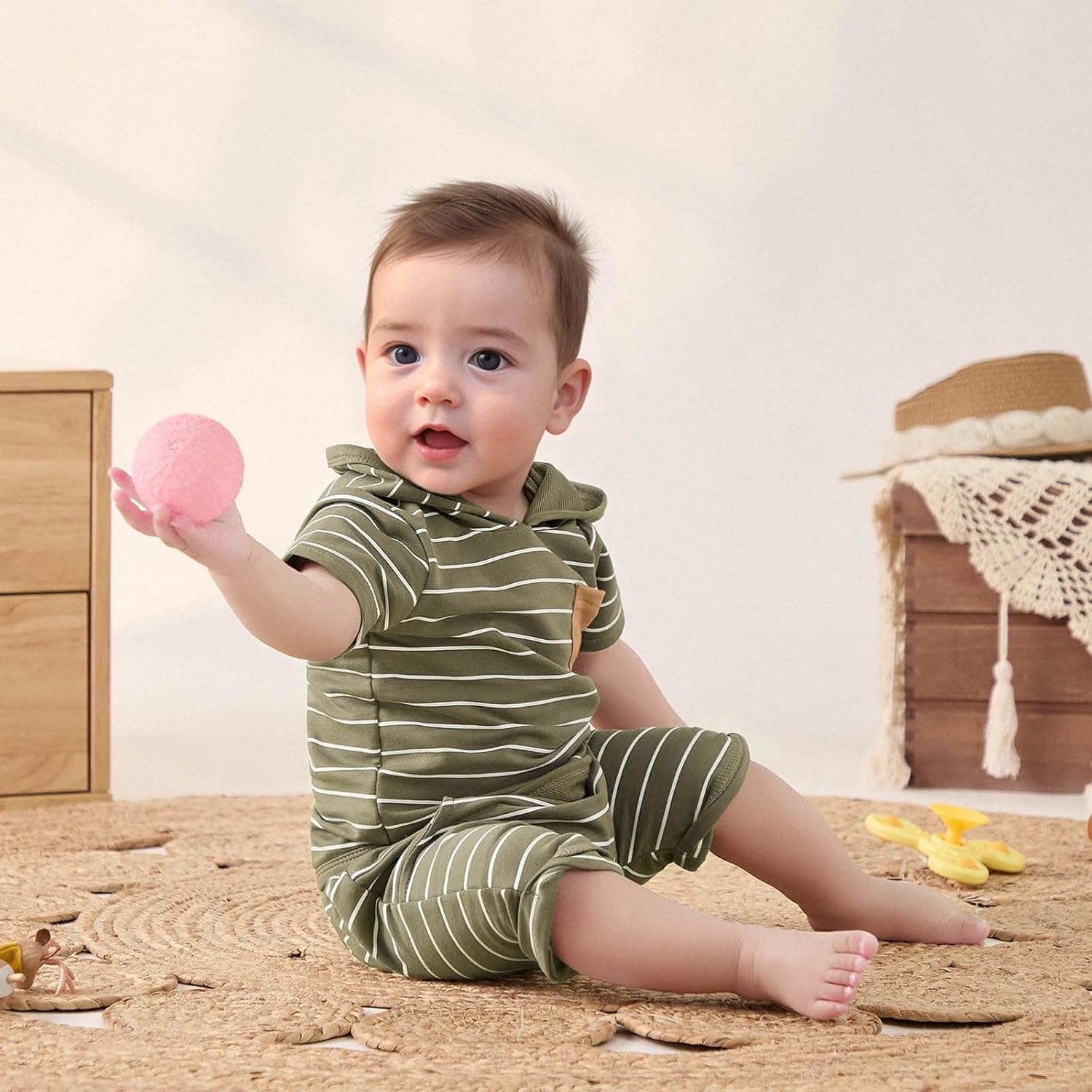 FOCUSNORM Toddler Baby Boy Summer Clothes Baseball Short Sleeve Hooded T-Shirt Elastic Waist Shorts Newborn Infant Boy Outfit - Image 3