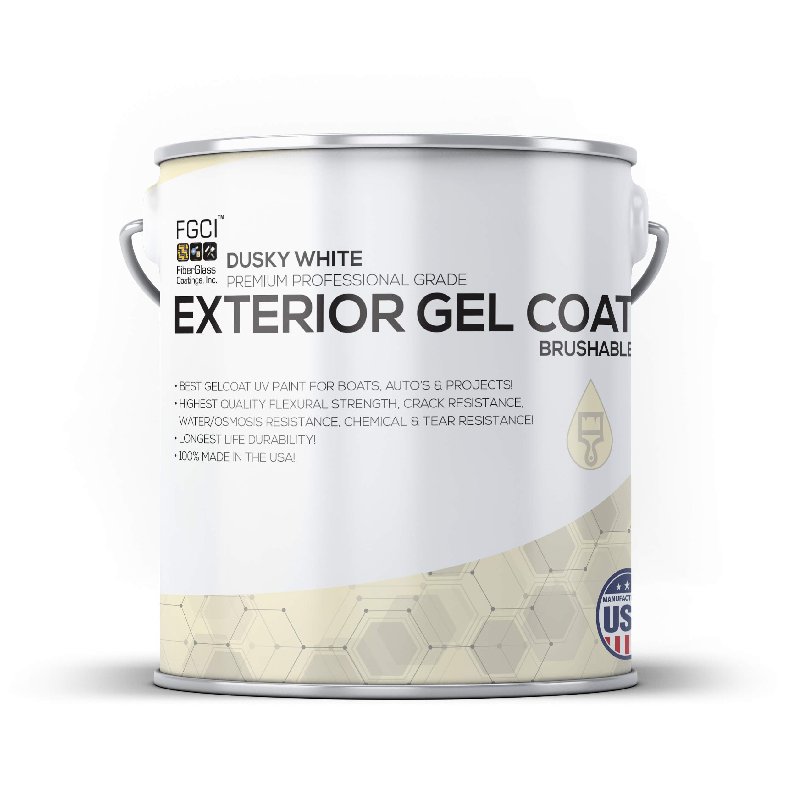 Buy DUSKY WHITE Boat Paint, Brushable EXTERIOR GEL COAT KIT, 1 GALLON W